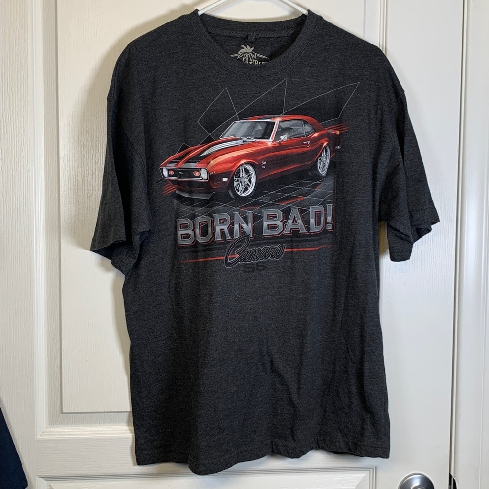 Newport Blue CAMARO SS RED Gray Short-Sleeve Graphic Shirt Size XL EUC #5094